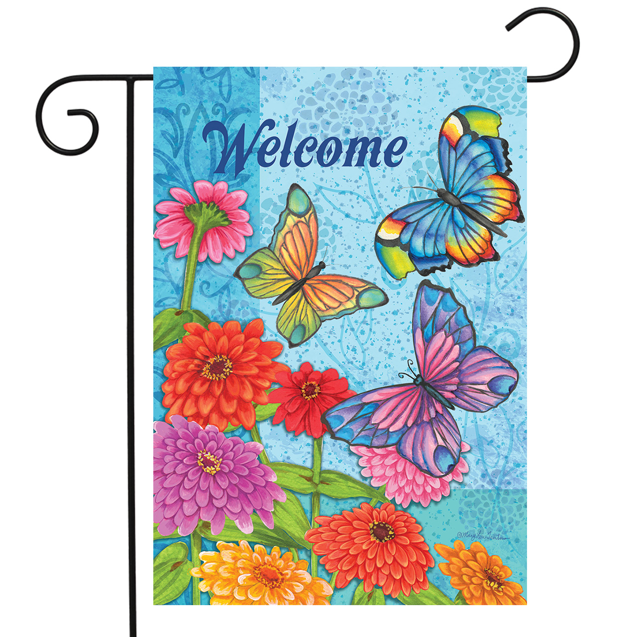 Butterflies in the Garden Spring Garden Flag Floral 12.5" x 18