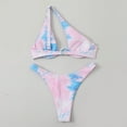 thumbnail image 4 of ylioge Womens One Shoulder Bikini Sets Two Piece Tie-Dye Bathing Suits Ladies Trendy Underwire Bikinis Tops Thongs Swimsuits 2025, 4 of 6