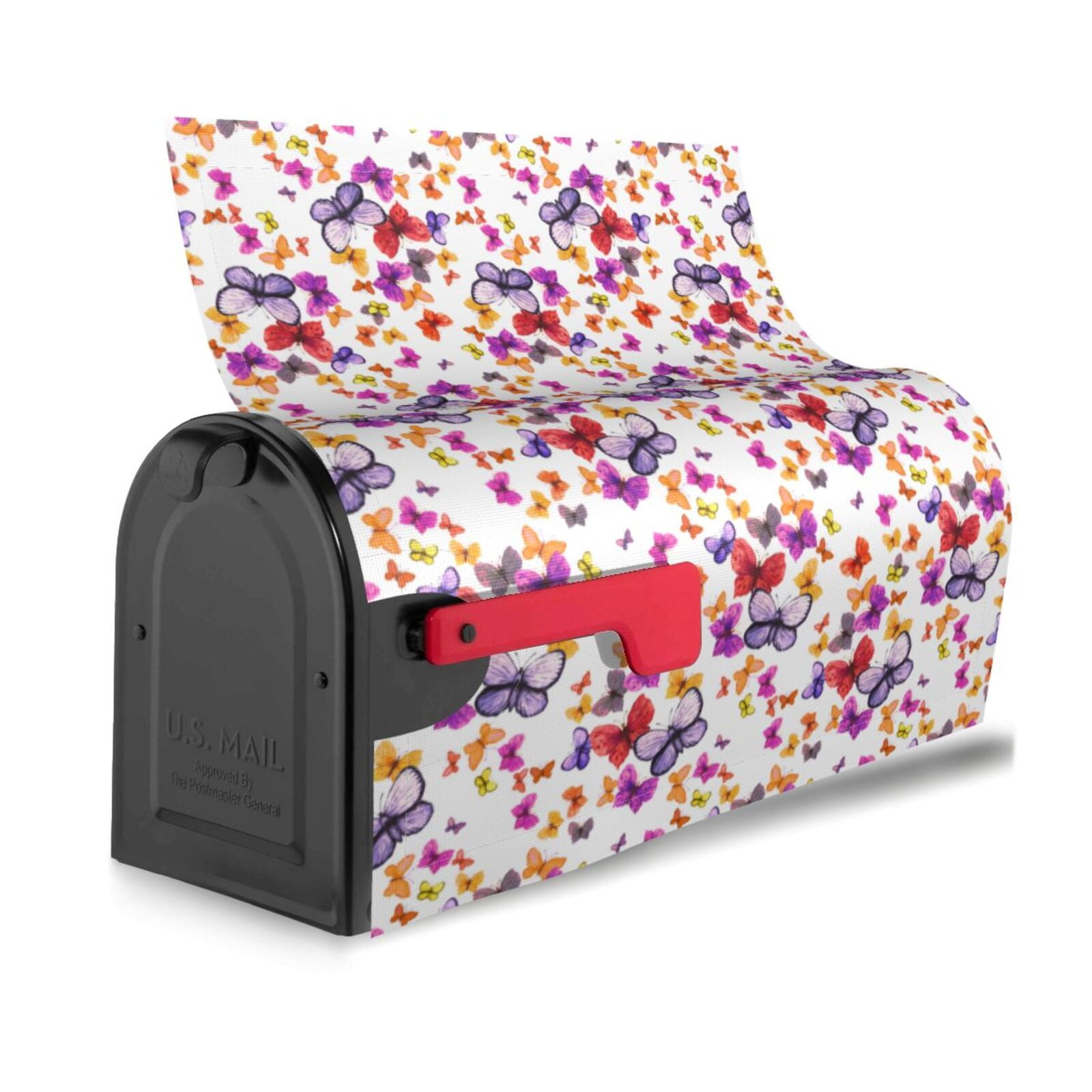 Logiee watercolor butterflies Print Post Letter Box Wrap Decor, Mailbox Cover Suitable for Standard Mailbox and Large Size Mailbox,Outdoor Yard Decoration-21x18 in