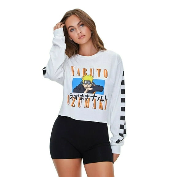 Naruto Uzumaki Graphic Crop Top Tee Junior Women's (M/L)