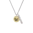 thumbnail image 2 of Delight Jewelry Goldtone Large Disc Letter - W - 3/4'' Silvertone Live the Life You Have Imagined Bar Charm Necklace, 23", 2 of 4