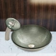 thumbnail image 2 of VIGO Simply Silver Glass Vessel Sink and Waterfall Faucet Set, Oil Rubbed Bronze Finish, 2 of 3
