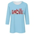 thumbnail image 4 of VgaVtl Valentines Day Tshirts Shirts for Women Graphic 3/4 Sleeve Women's Plus Size Tops Loose Leisure Holiday for Gifts Tops, 4 of 4