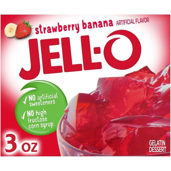Jell-o Gelatin Strawberry Banana, 3 Ounce Pack of 6-896805612