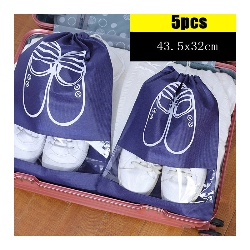 Enowise-YL 5Pcs Travel Shoe Storage Bag Drawstring Shoe Bag Waterproof Dustproof Large Capacity Shoe Pouch - image 1 of 2
