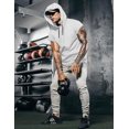 thumbnail image 3 of COOFANDY Men's Short Sleeve Sweatshirts Gym Workout Lightweight Pullover athletic hoodies muscle fit Hood T Shirts, 3 of 6