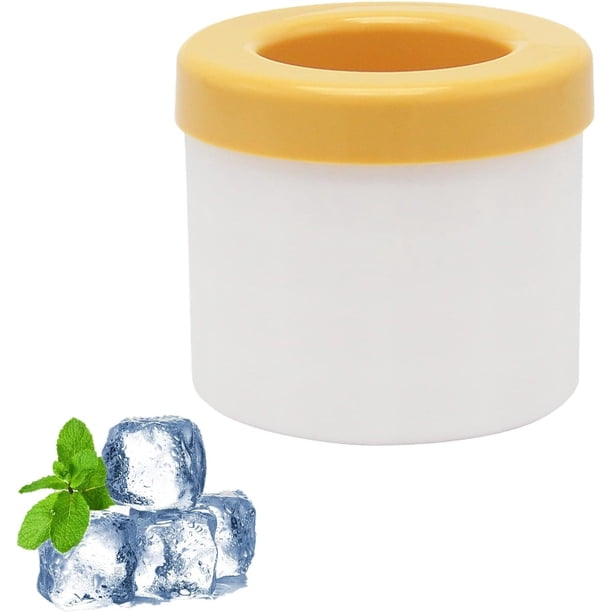 (Naranja)Moldes para cubitos de hielo con tapa,Bandeja cilíndrica de silicona para cubitos de hielo,Descomprimir celosía de hielo,Bandeja cilíndrica reutilizable para cubitos de hielo 3D,Bandeja de cu