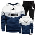 thumbnail image 2 of 2023 Nueva moda para hombres y mujeres, ropa deportiva, sudaderas con capucha a rayas y pantalones deportivos negros, traje de jogging informal diario de alta calidad para otoño e invierno, 2 of 4