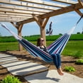 thumbnail image 3 of Vivere Brazilian Style Double Cotton Hammock, Outdoor Hanging Daybed, Denim, 3 of 8