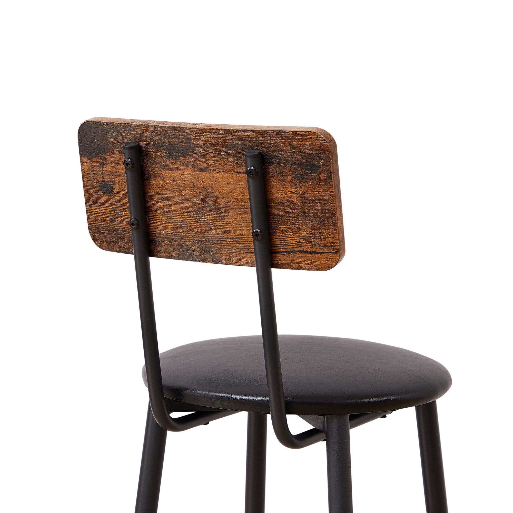 Sailvan Bar Table Set with 2 Stools, PU Soft Seat with Backrest