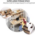 thumbnail image 4 of Desk，Work Desk，Office Table， Industrial Computer Desk with Hutch and 3 Drawer Workstation for Home Office 39 Inch Gray, 4 of 5