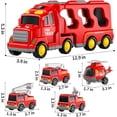 thumbnail image 4 of Fire Trucks Boy Toys for 3-5 Year Old Toddlers - Toys for 3 4 5 6 7 Years Old Transport Vehicle Carrier Truck, Boy Trucks Toy Sets, Kids Toys Boys 3-5, Gift Toys for Boys and Girls Aged 4-6, 4 of 8