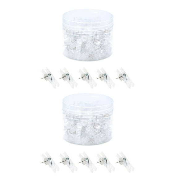 80/90PCS Clear Push Pin Clip for Cork Board, Decorative Pushpins Thumb Tacks Pin