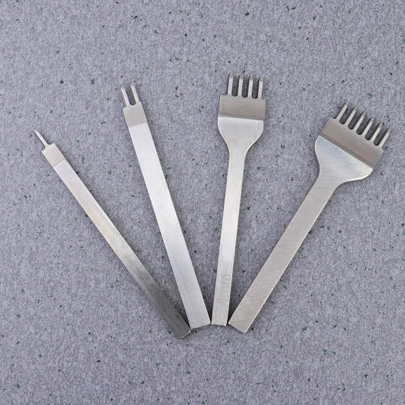 4-Piece Hole Punch Chisel Set for Lacing, Stitching, Crafting Tools with Finish