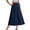 Navy, variant on Qholemyo Women's Flowy Skirts High Waist A-Line Versatile Casual Skirt Lightweight Summer Solid Maxi Skirt