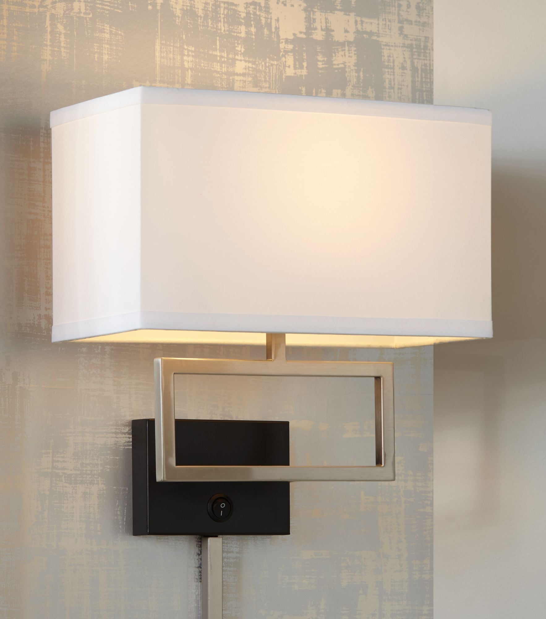 Possini Euro Design Trixie Brushed Nickel Rectangle PlugIn Wall Lamp