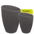 thumbnail image 1 of Macetas modernas set de 2 piezas para exteriores Valencia color gris stone de Polietileno ultra ligera Artego Japi hecho en Brasil, 1 of 6
