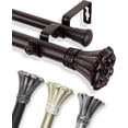 thumbnail image 3 of Blossom 1" Double Curtain Rod-Color:Light Gold,Size:160-240", 3 of 3