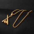 thumbnail image 4 of HZMAN Baseball and Baseball Bat Cross Sports Stainless Steel Pendant Necklace 24'' Chain (Gold), 4 of 7