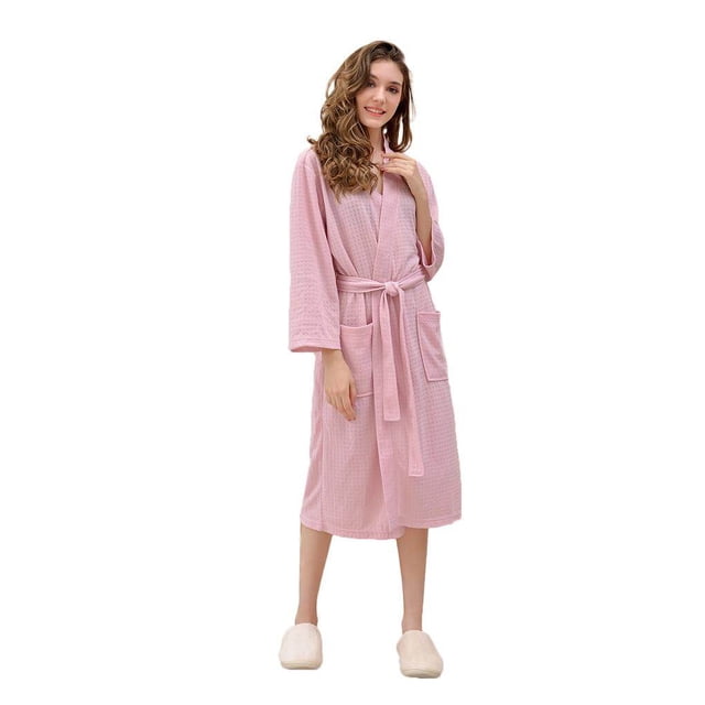 Decodeary Robe Longue en Polyester Confortable pour Femmes Peignoir de Bain pour Dames Vêtements de Nuit m / TG / TTTG en Option
