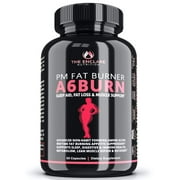 A6BURN: Nighttime Fat Burner Sleep Aid, Metabolism Booster, Appetite Suppressant, Bedtime Weight Loss Supplement for Women, Stimulant-Free PM Weight Loss Pills, Lean Muscle & Immune Su
