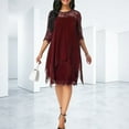 thumbnail image 4 of Spring And Summer Women's Elegant Lace Chiffon Dress, 4 of 7