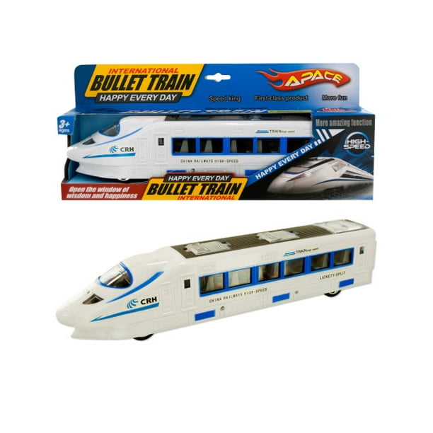 Friction Powered Toy Bullet Train, 4 Count