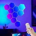 thumbnail image 1 of EIMELI 8/10/12 Pcs Lumières Hexagonales LED Musique USB LED Bricolage Applique Murale Hexagonale et Télécommande Lumière de Jeu Intelligente RVB pour Configuration de Jeu Chambre Salon, 1 of 10