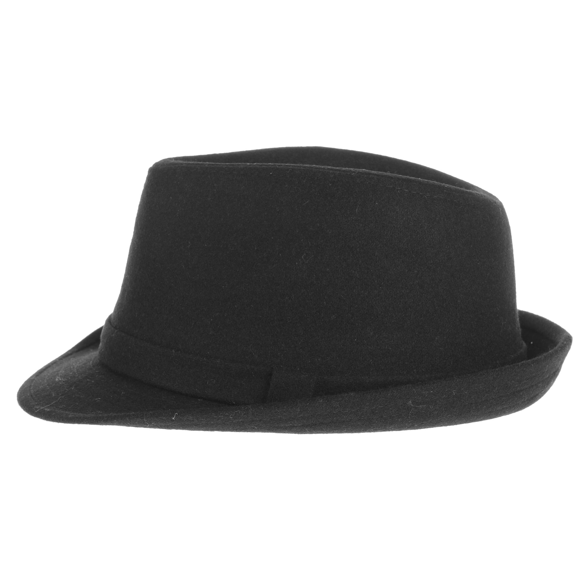WITHMOONS Wool Felt Fedora Hat Simple Classic Monochrome Band SL6449
