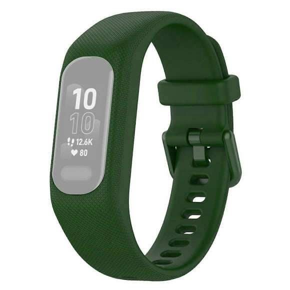 (Army Green)For Garmin Vivosmart 5 Armband Silicone Watch Strap with Case - Army Green
