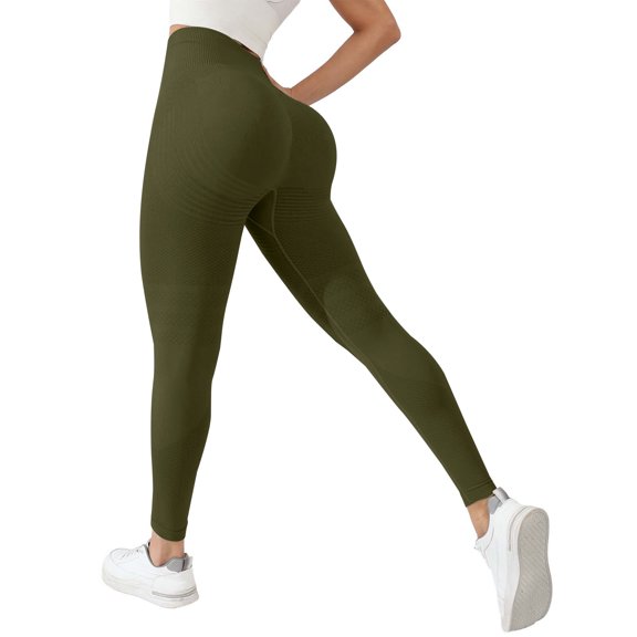 Dresfit Leggings for Women Elastic Quick Dry Compression Trousers 2026 Summer Lightweight Yoga Gym Pants Cropped Seamless Lounge Cropped Pants Green XL