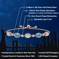 thumbnail image 2 of 18K Rose Gold Plated Silver Sky Blue Aquamarine and Swiss Blue Topaz and Moissanite Tennis Bracelet for Women | 4.25 Cttw | Gemstone March Birthstone | Oval 7X5MM | Fully Adjustable 10 inch, 2 of 6