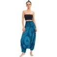 thumbnail image 1 of Combinaison Pantalon Bohème Harem pour Femmes 2 en 1 en Rayonne à Taille Smockée, 1 of 6