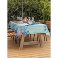 thumbnail image 3 of Outdoor Tablecloth with Umbrella Hole for Patio/Picnic/Party/Camping, Coastal Turtle Blue Waterproof Table Cloth Rectangle Table Cover Washable, Summer Beach Nautical Coral Starfish (52"x 70"), 3 of 8