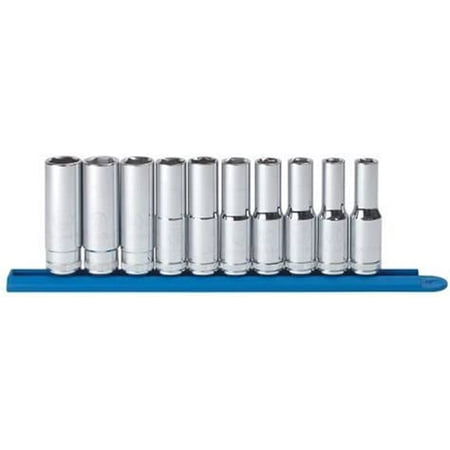

10 Pc. 1/2 Drive 6 Pt. Deep Socket Set Metric - 80704