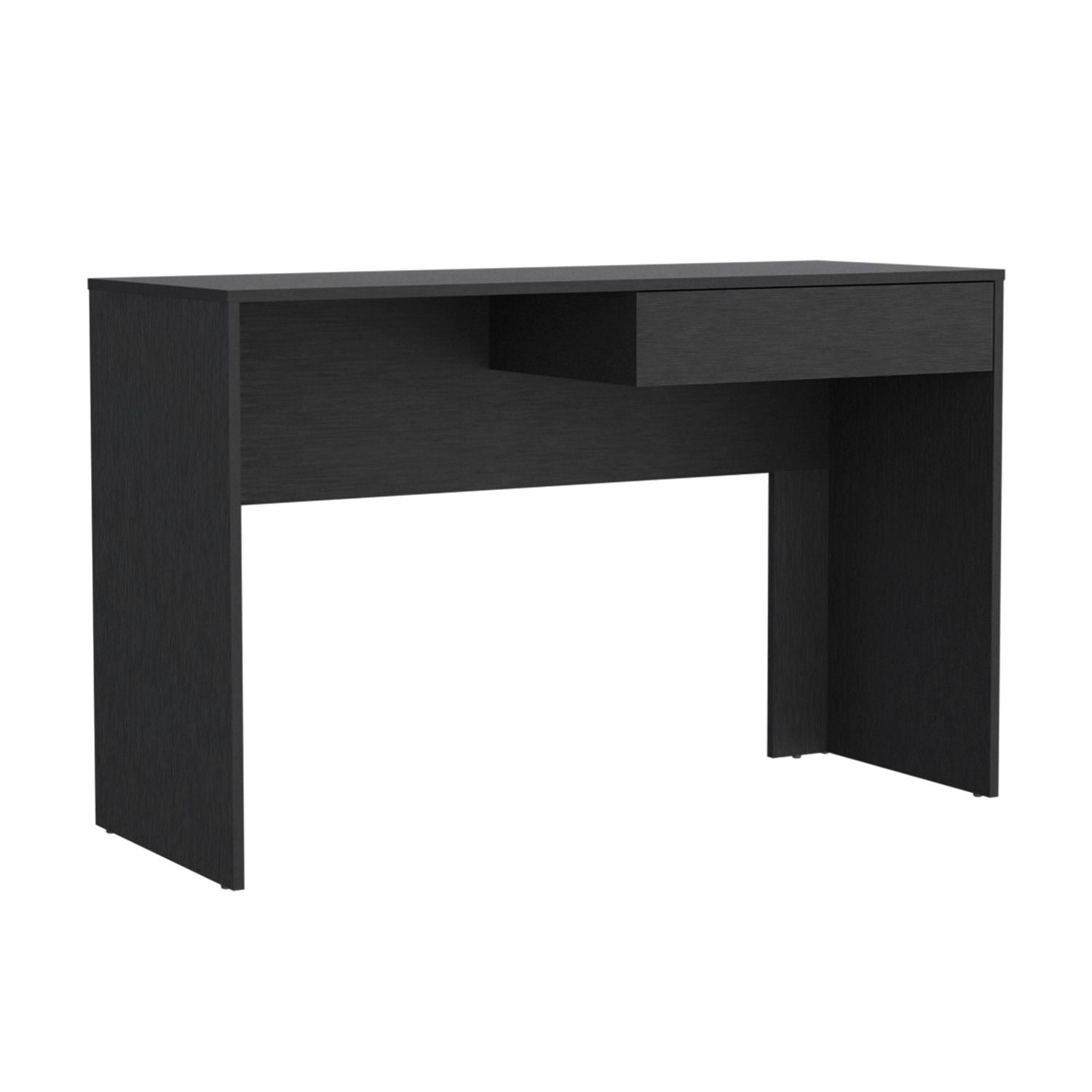 Asteroutdoor Computer Desk Harrisburg with One Drawer, Black Wengue Finish, 47.3 in Wide Table Top, 43.32 in Wide, 29.5 in High, Black Particle Board