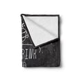 thumbnail image 2 of Eat Drink and Be Merry Soft Flannel Fleece Blanket, Inspiration Calligraphy on Grunge Chalkboard Coffee Hearts, Cozy Plush for Indoor and Outdoor Use, 70" x 90", Charcoal Grey White, by Ambesonne, 2 of 6
