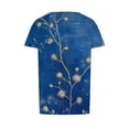 thumbnail image 6 of Womens Summer Floral Tops Short Sleeve Boho Shirts Dressy Casual Round Neck Tunic Loose Tee Blouses, 6 of 6