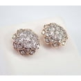 thumbnail image 3 of Sparkle Jewels Women's Flower Cluster Stud Earrings in 14K Rose Gold Plated White Cubic Zirconia, 3 of 4