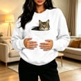 thumbnail image 2 of UDAUDU Cat Pouch Hoodie for Women Kangaroo Pocket Dog Pouch Sweatshirts Pet Carrier Fall Winter Pullover Animal Holder Long Sleeve Tops White S, 2 of 4