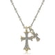 thumbnail image 1 of Cross Necklace 14k Gold Plated/Sterling Silver Double Cross Pendant CZ,Cubic Zirconia Cross Necklace, 1 of 5