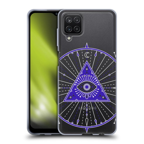 Head Case Designs Officially Licensed Cat Coquillette Evil Eye Navy Mandala Soft Gel Case Compatible with Samsung Galaxy A12 (2020)