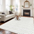 thumbnail image 2 of 6'x9' Area Rugs, Sage Green Striped Indoor Outdoor Area Rug for Living Room Bedroom, Modern Abstract Art Geometric Washable Bathroom Rugs Kitchen Floor Carpet Mats Home Decor Aesthetic, 2 of 8