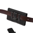 thumbnail image 4 of Luxmo Belt Holster for TCL 50 LE, Pouch Holder Phone Case, Magnetic Closure/Card Slot, PU Leather & Nylon - Black, 4 of 8