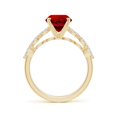 thumbnail image 2 of ANGARA Round Lab Grown 2.1 Ct Ruby Engagement Ring with Marquise Diamonds for Women in 14K Yellow Gold (Size-8mm) | July Birthstone, Anniversary, Jewelry Gift for Women | Lab-Grown Ruby Ring, 2 of 8