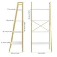 Homfa Modern 4Tier Ladder Bookshelf, Wood Metal Shelves for Home