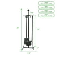 thumbnail image 4 of Mind Reader 4 Piece Stand Alone Fire Place Set, Steel Construction, Includes Stand, Brush, Poker, Shovel/Scooper, Tongs, Black, 4 of 7