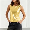 thumbnail image 2 of Asxite Tank Tops for Women Sleeveless Solid Color Stretchy Shiny Ice Silk Round Neck Casual Blouse, 2 of 5