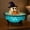 Blue, variant on Halloween Ghost Walking Dog Bubble Bath Lamp, Cute Bathtub Ghost Night Lights for Halloween Decor, Ghost with Puppy Statue Nightlight, Halloween Decorations for Indoor Desk Home Party