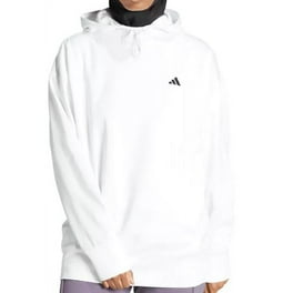 adidas 3-Stripes Fleece Full Zip Hoodie (Womens, Black/White 1, SM